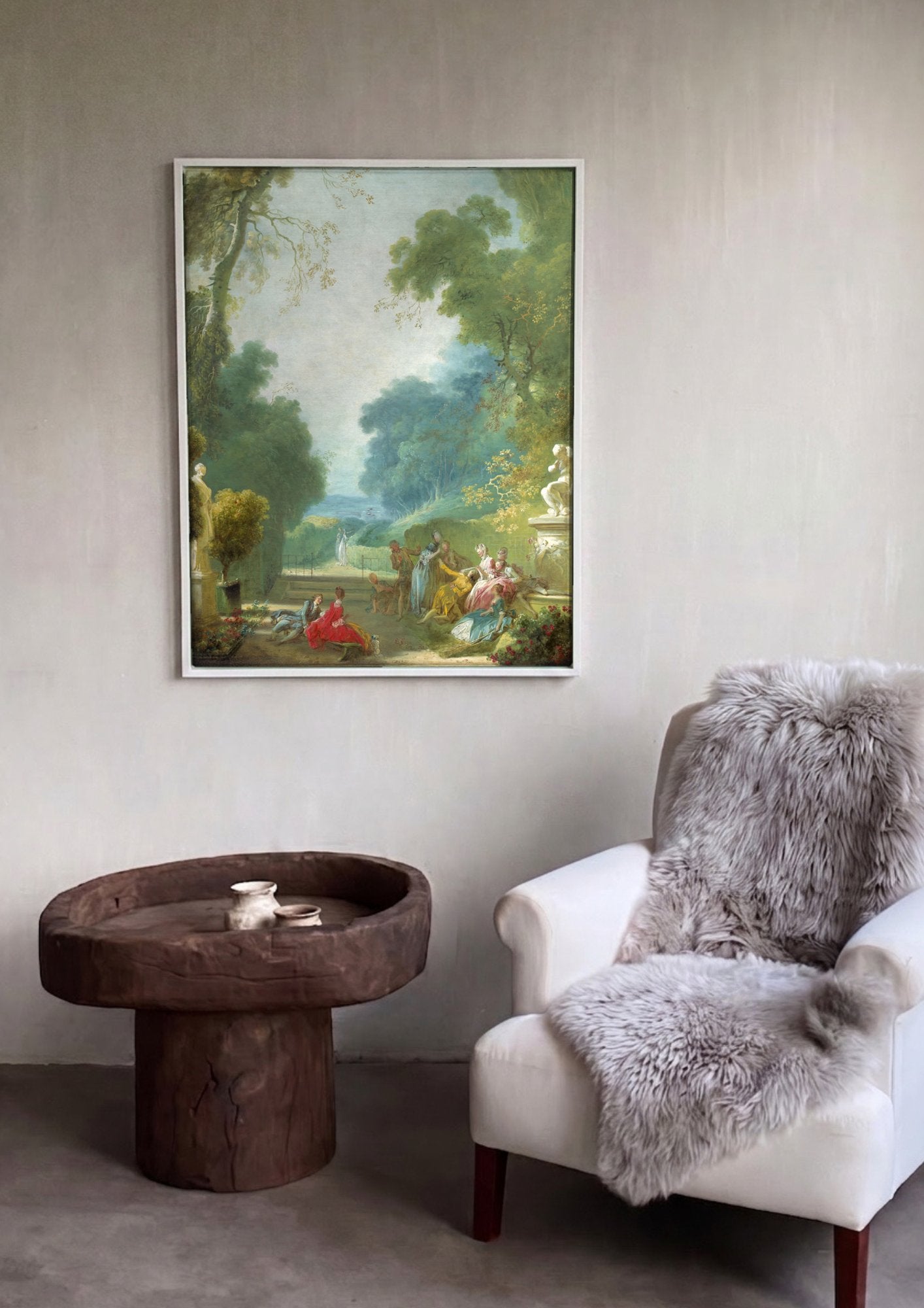 Quadro Decorativo A Festa de St. Cloud - Jean Honoré Fragonard em ambiente decorado