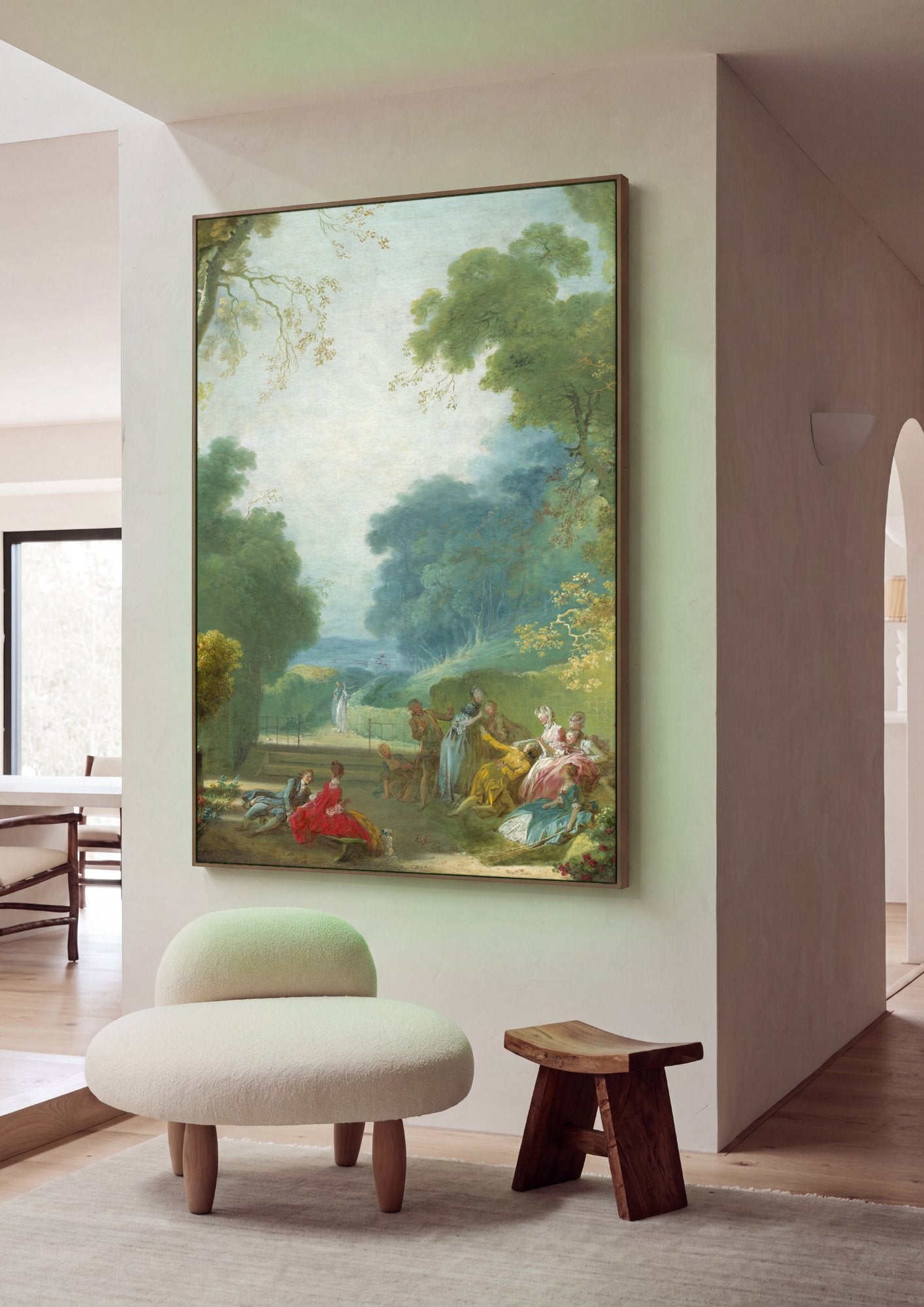 Quadro Decorativo A Festa de St. Cloud - Jean Honoré Fragonard em ambiente decorado