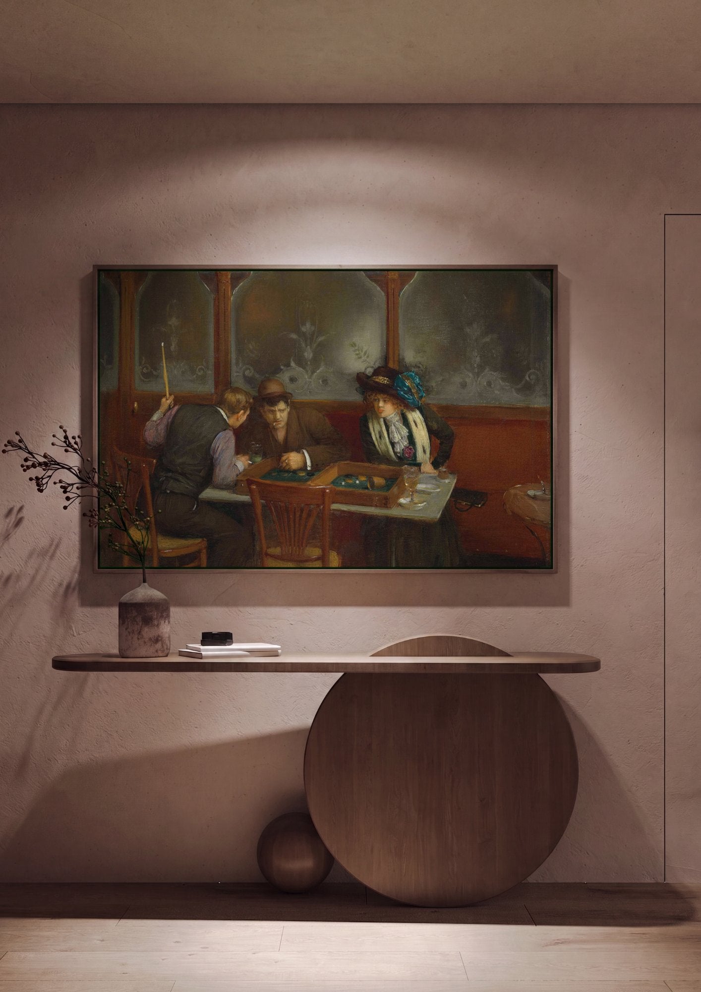 Quadro Decorativo A Partida de Bilhar - Jean Béraud em ambiente decorado