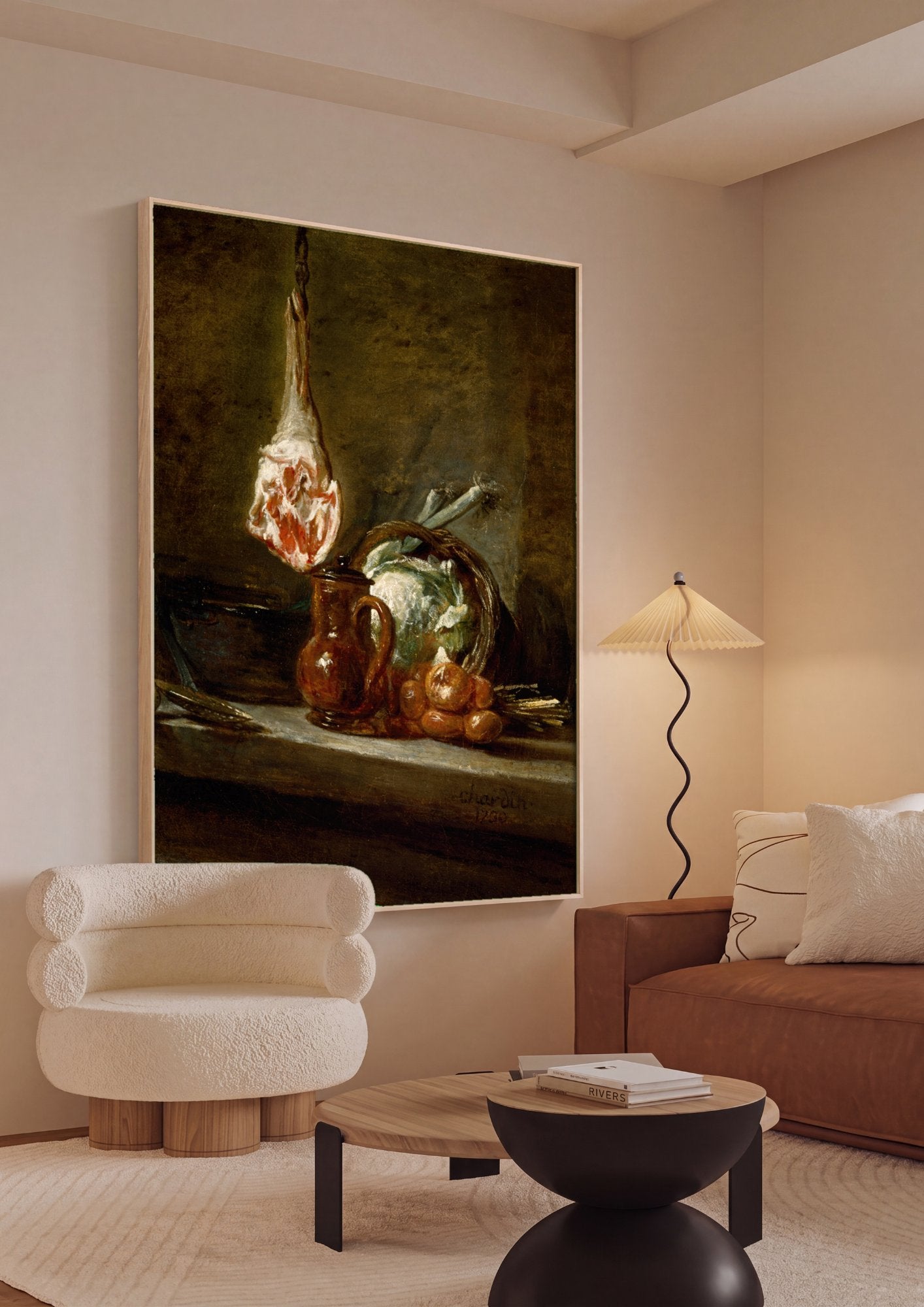 Quadro Decorativo A Perna de Carneiro - Jean Siméon Chardin em ambiente decorado