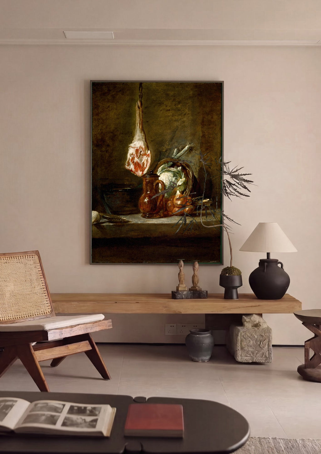 Quadro Decorativo A Perna de Carneiro - Jean Siméon Chardin em ambiente decorado