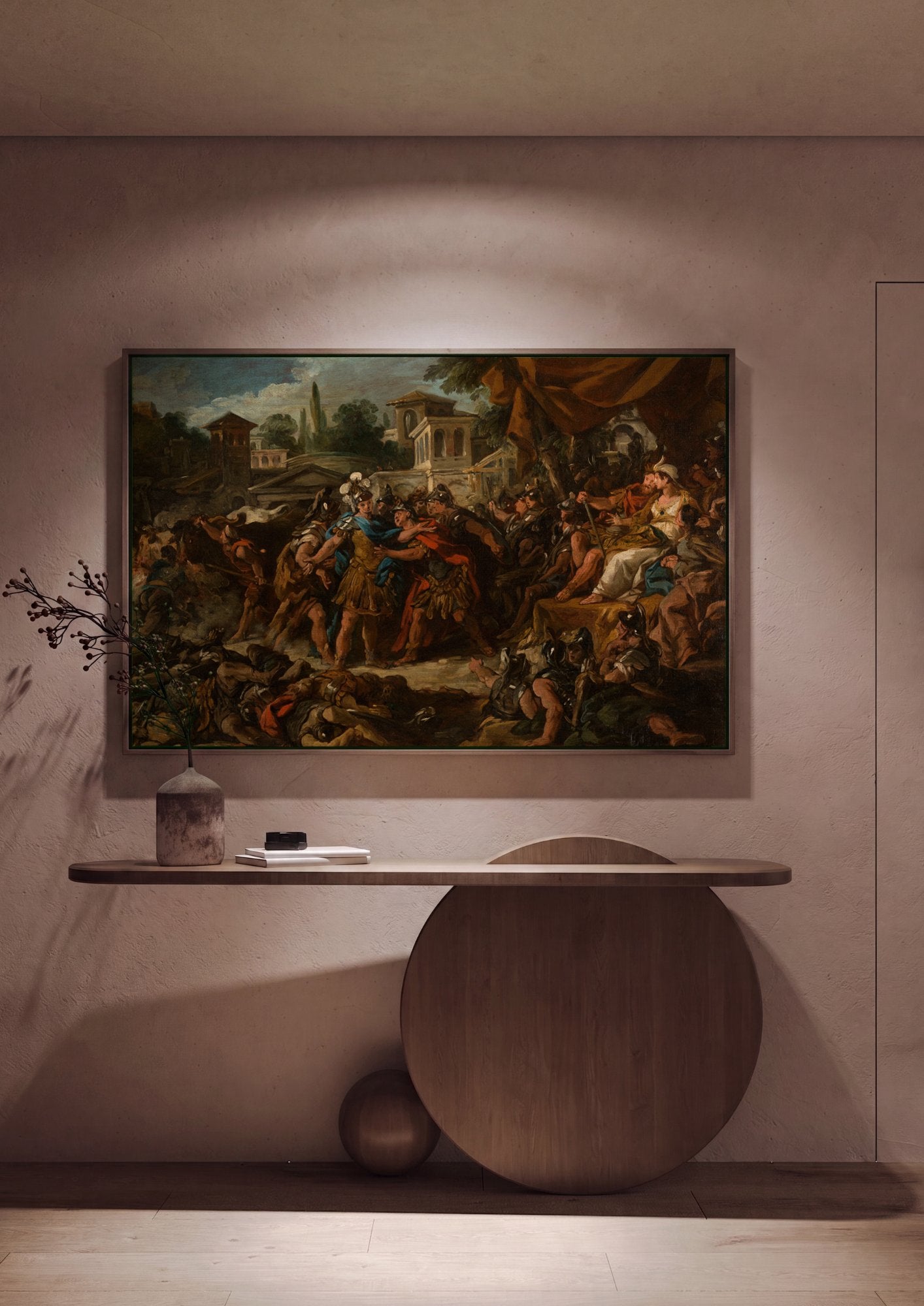 Quadro Decorativo A Fúria de Aquiles - Jean François de Troy em ambiente decorado