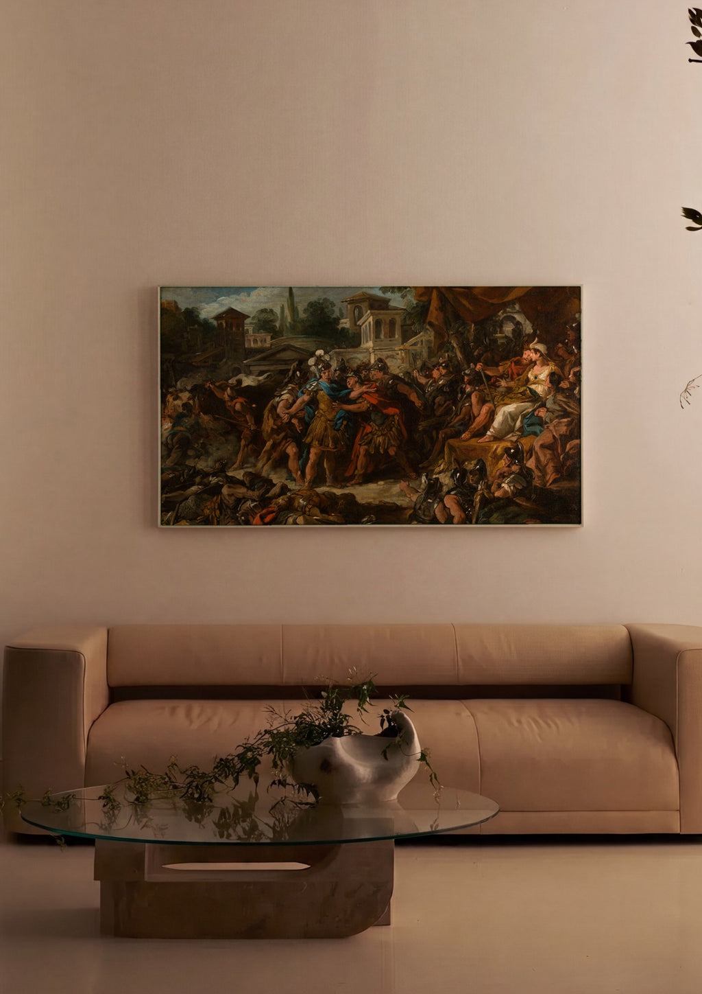 Quadro Decorativo A Fúria de Aquiles - Jean François de Troy em ambiente decorado