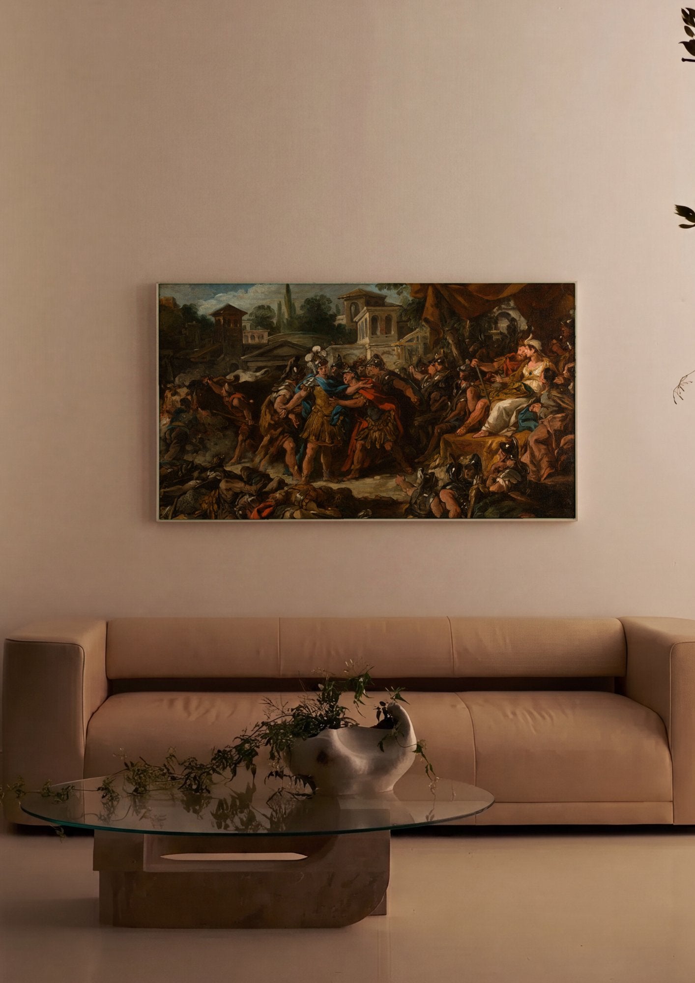 Quadro Decorativo A Fúria de Aquiles - Jean François de Troy em ambiente decorado