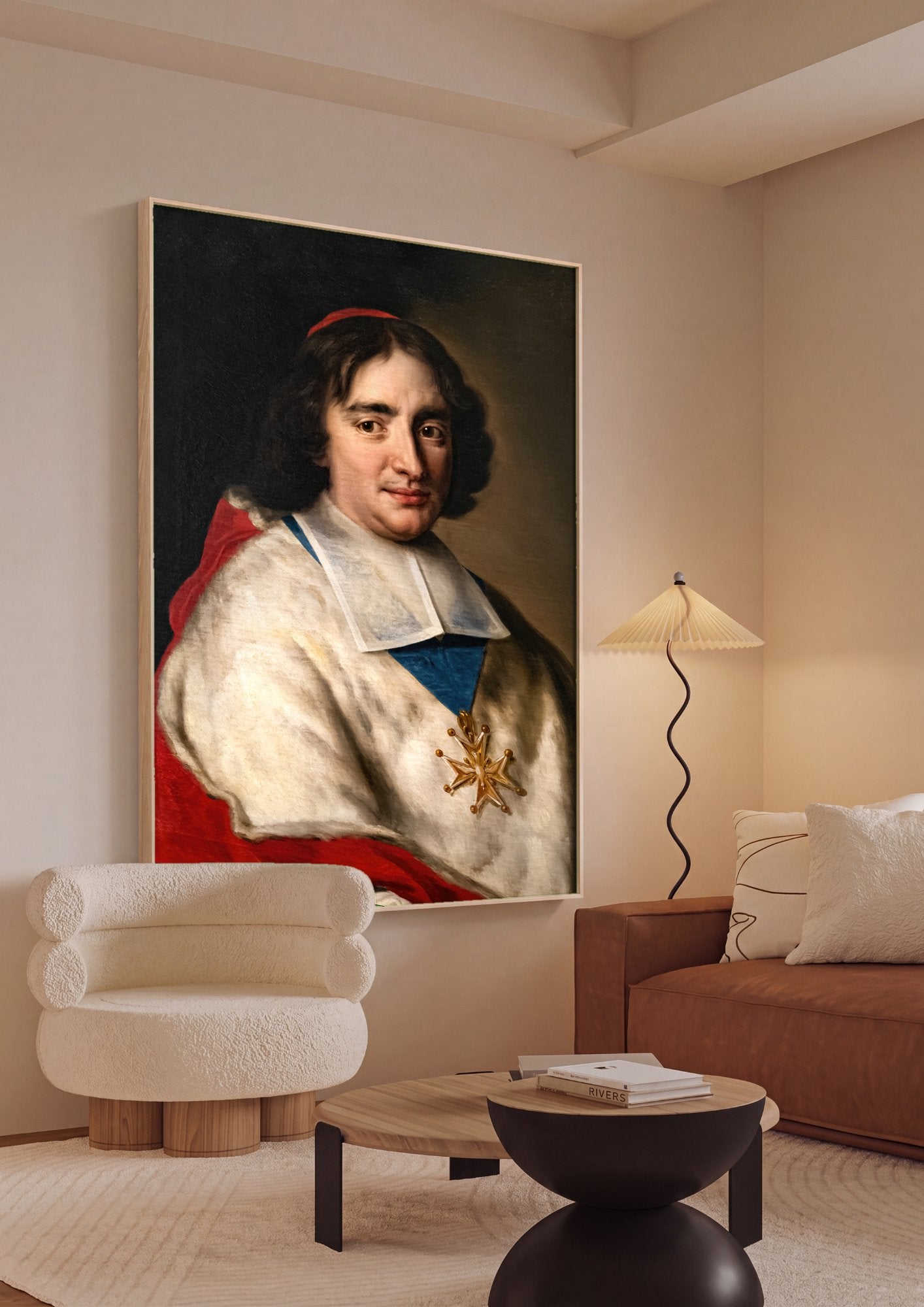 Quadro Decorativo Retrato de Cardeal - Jean François de Troy em ambiente decorado