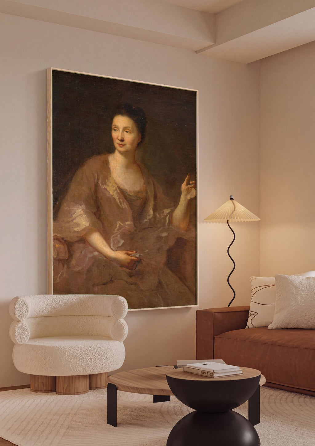 Quadro Decorativo Retrato de Senhora - Jean François de Troy em ambiente decorado