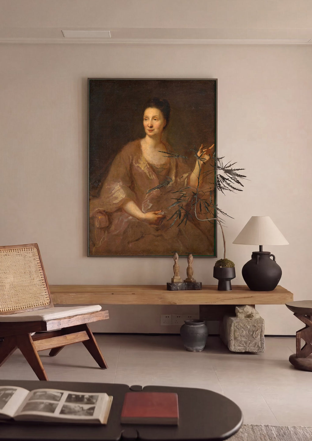 Quadro Decorativo Retrato de Senhora - Jean François de Troy em ambiente decorado