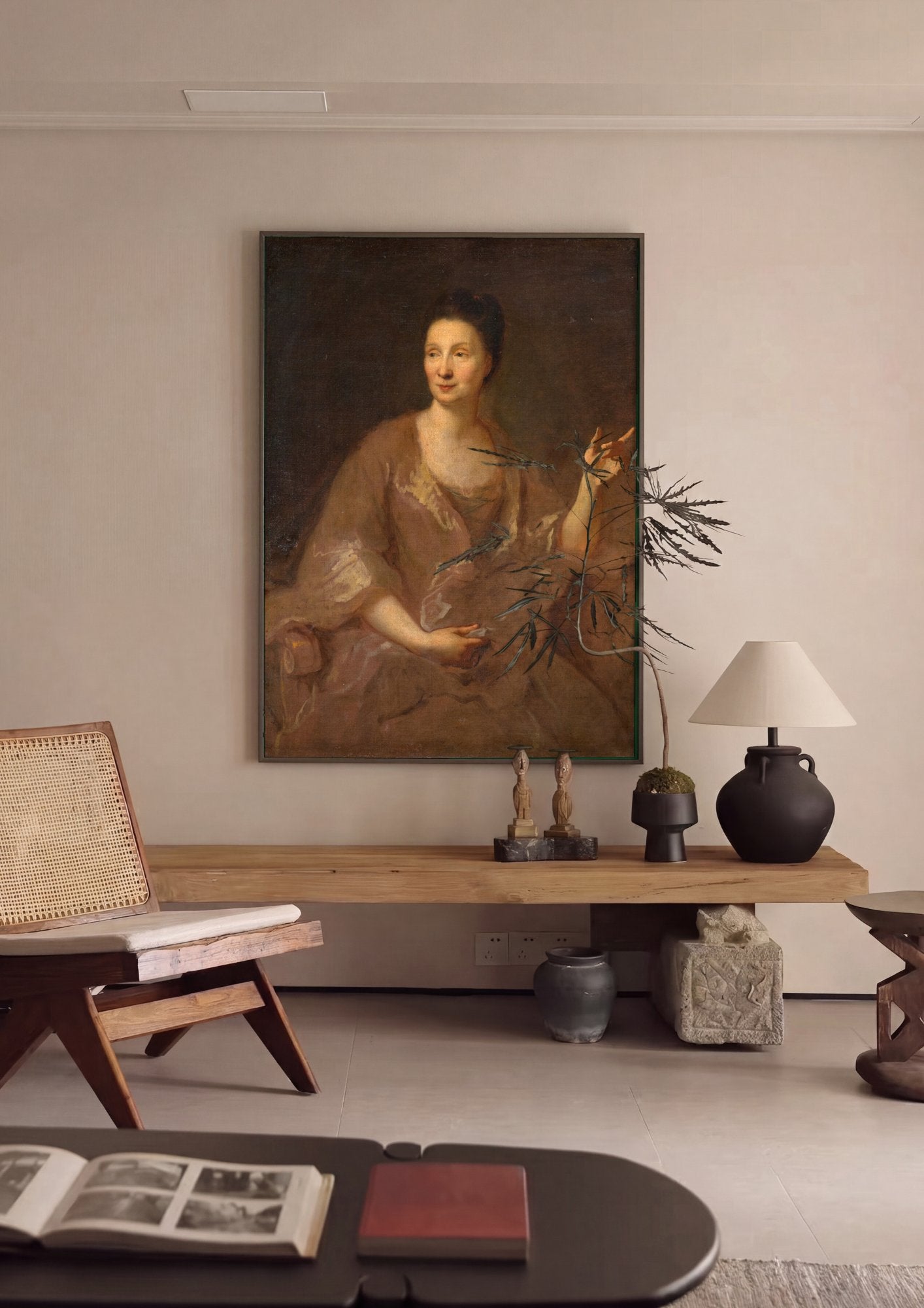 Quadro Decorativo Retrato de Senhora - Jean François de Troy em ambiente decorado