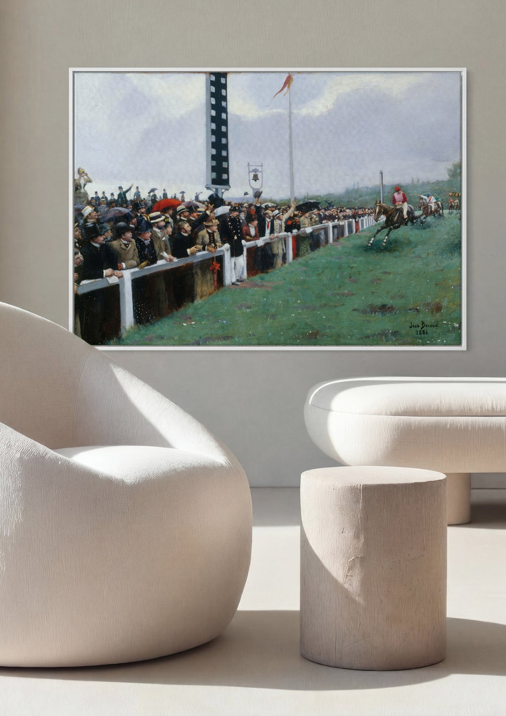 Quadro Decorativo Corrida de Cavalos - Jean Béraud em ambiente decorado