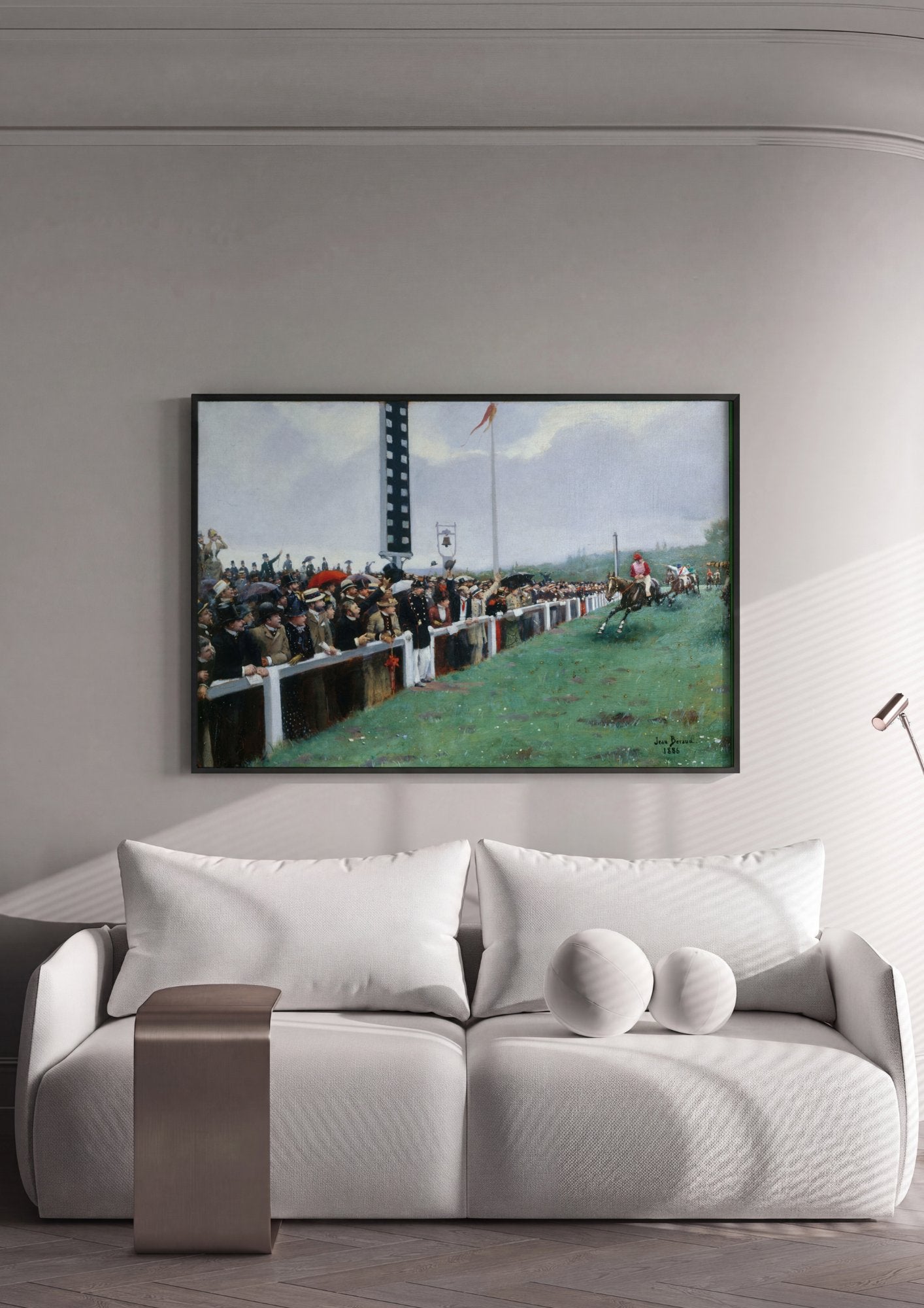 Quadro Decorativo Corrida de Cavalos - Jean Béraud em ambiente decorado