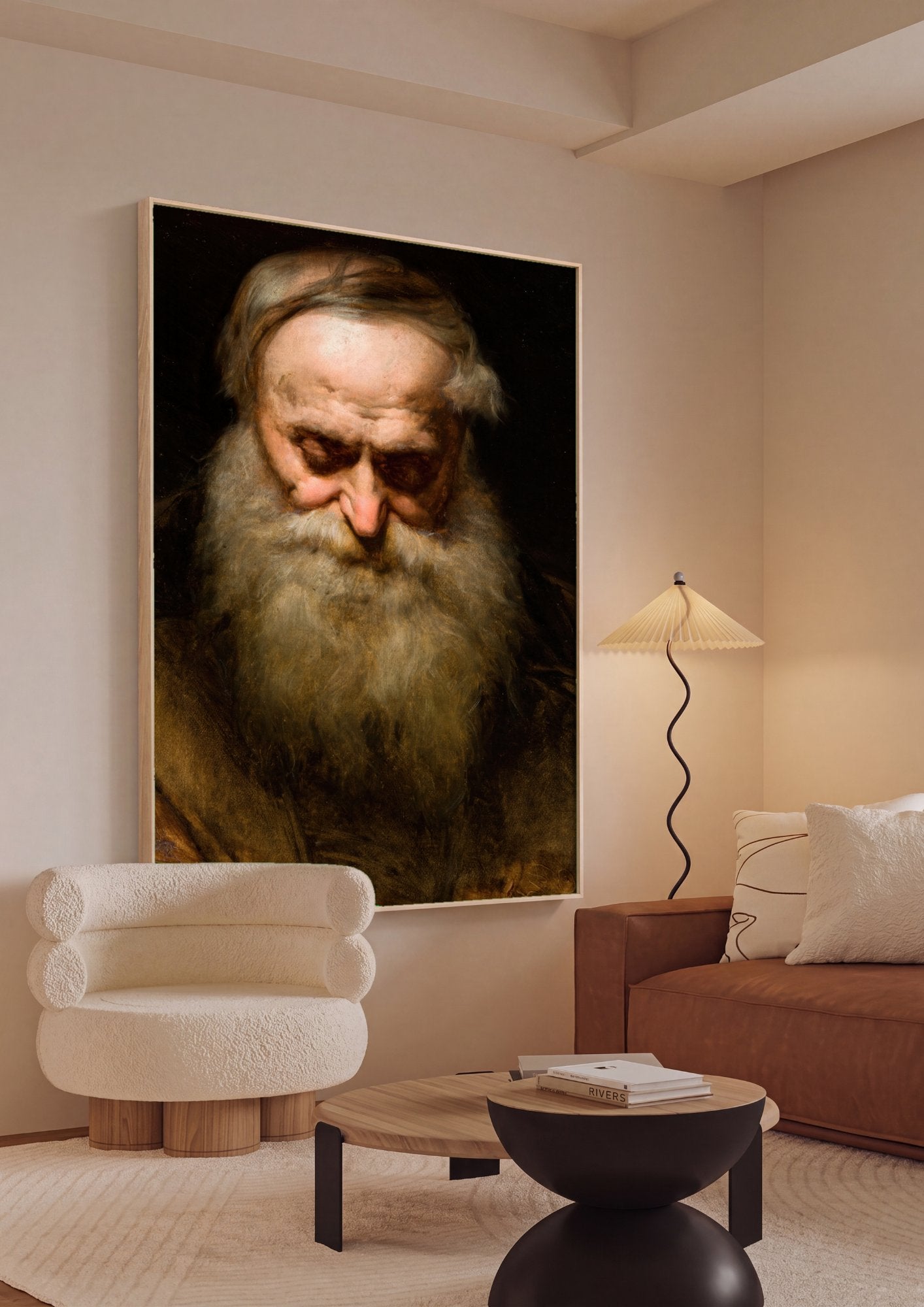Quadro Decorativo 'O Velho' - Jan Matejko em ambiente decorado