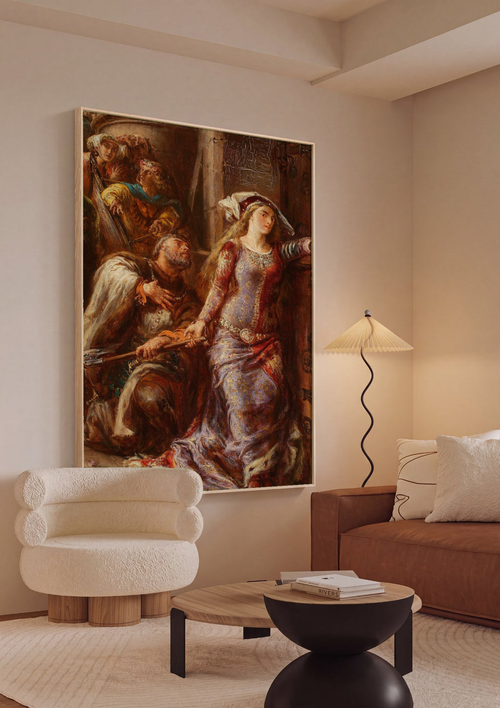 Quadro Decorativo 'A Súplica' - Jan Matejko em ambiente decorado