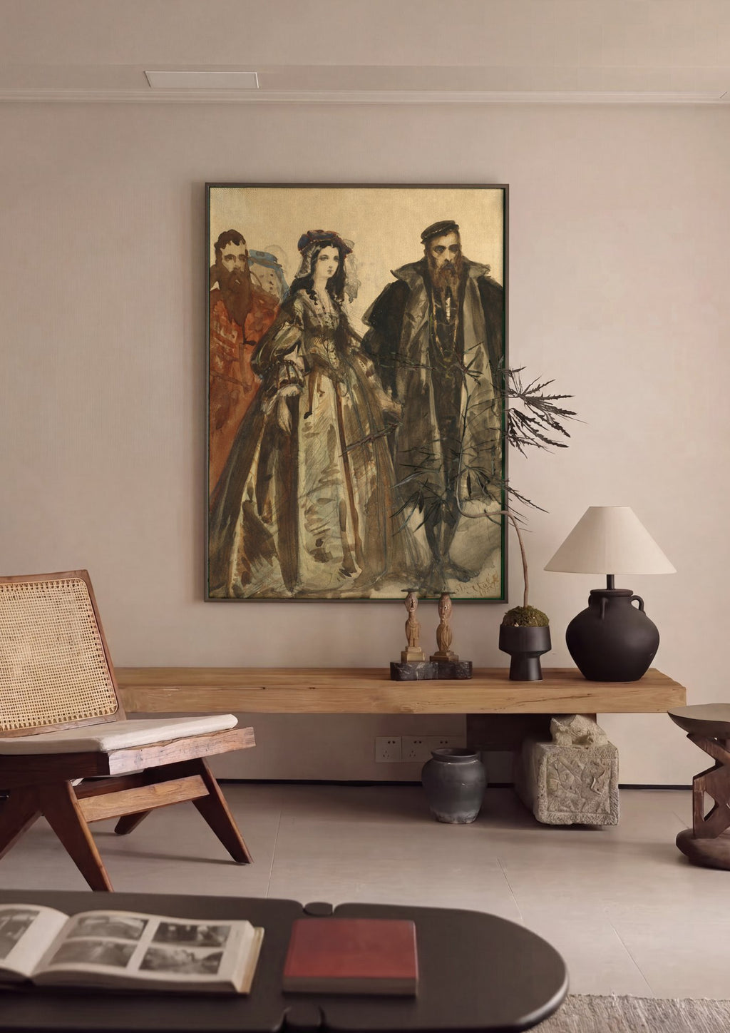 Quadro Decorativo 'A Noiva de Jan Matejko' - Jan Matejko em ambiente decorado