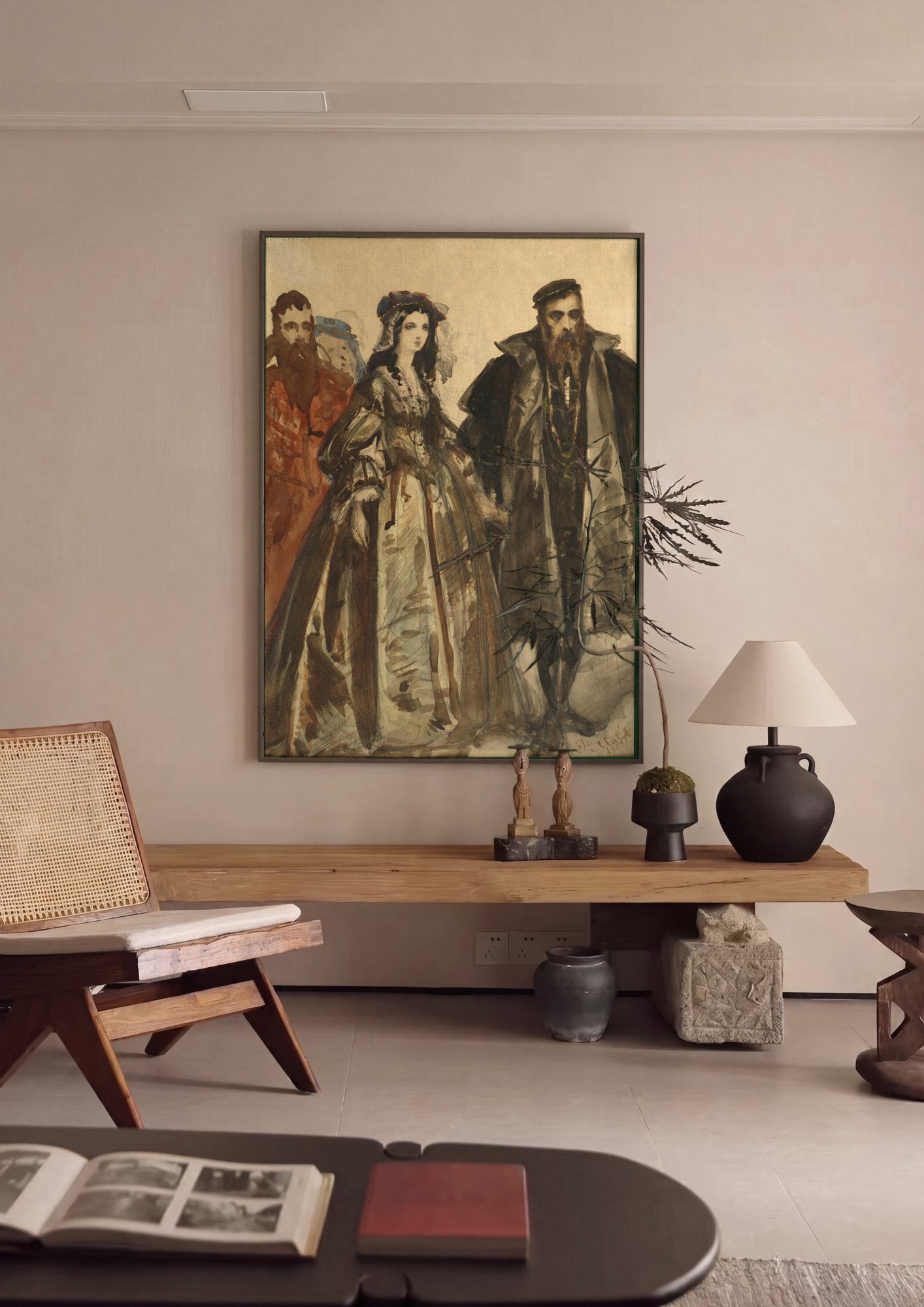 Quadro Decorativo 'A Noiva de Jan Matejko' - Jan Matejko em ambiente decorado