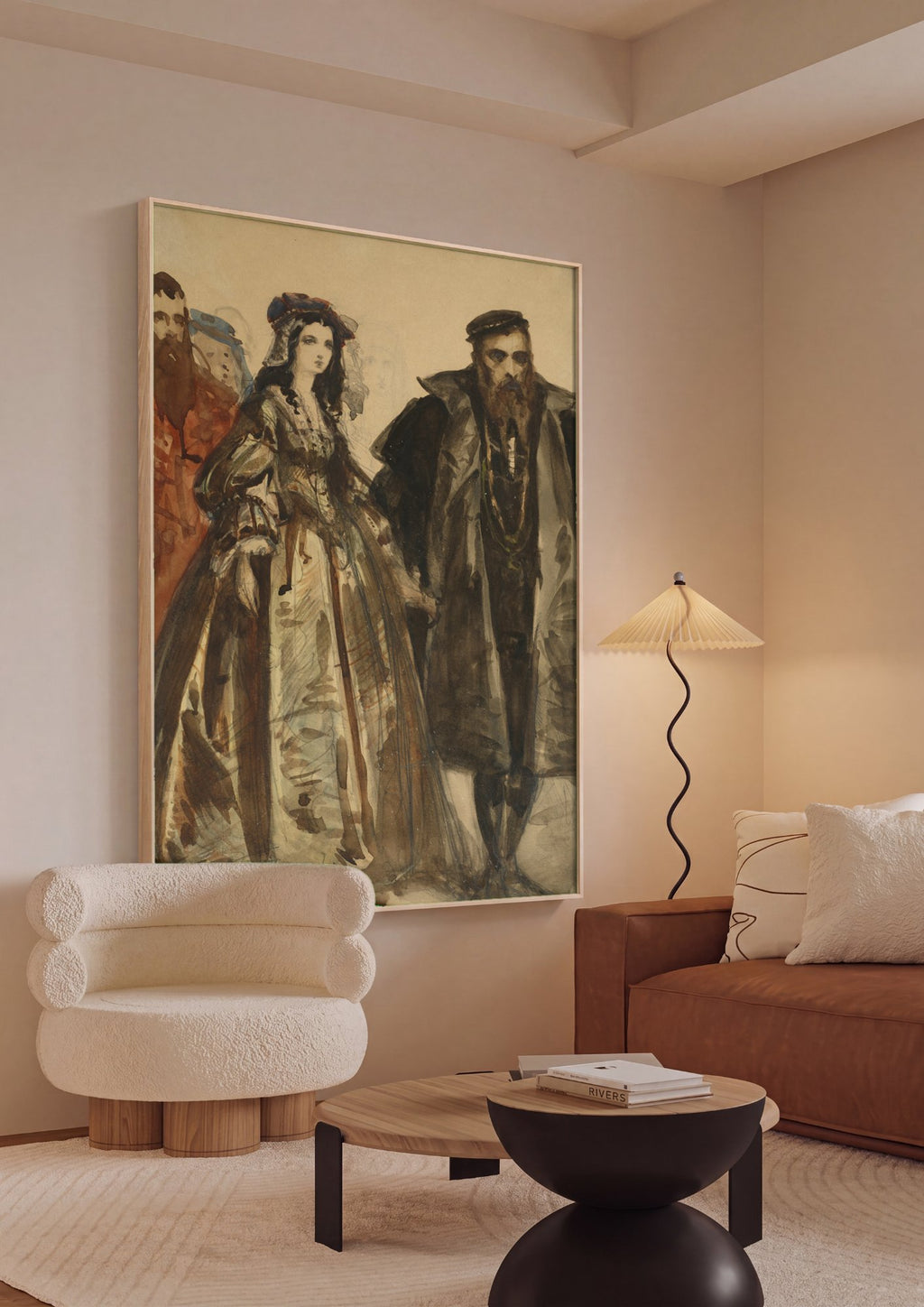 Quadro Decorativo 'A Noiva de Jan Matejko' - Jan Matejko em ambiente decorado