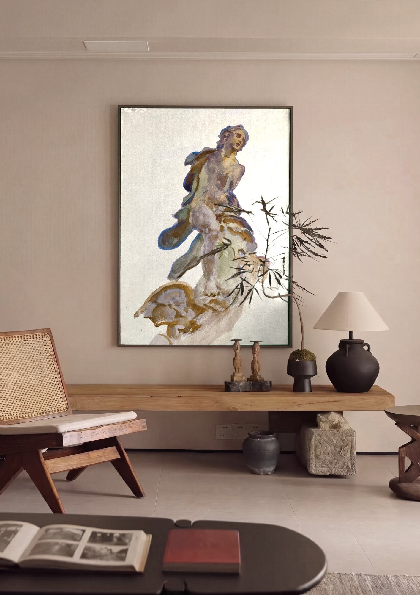Quadro Decorativo A Estátua de Perseu - John Singer Sargent em ambiente decorado