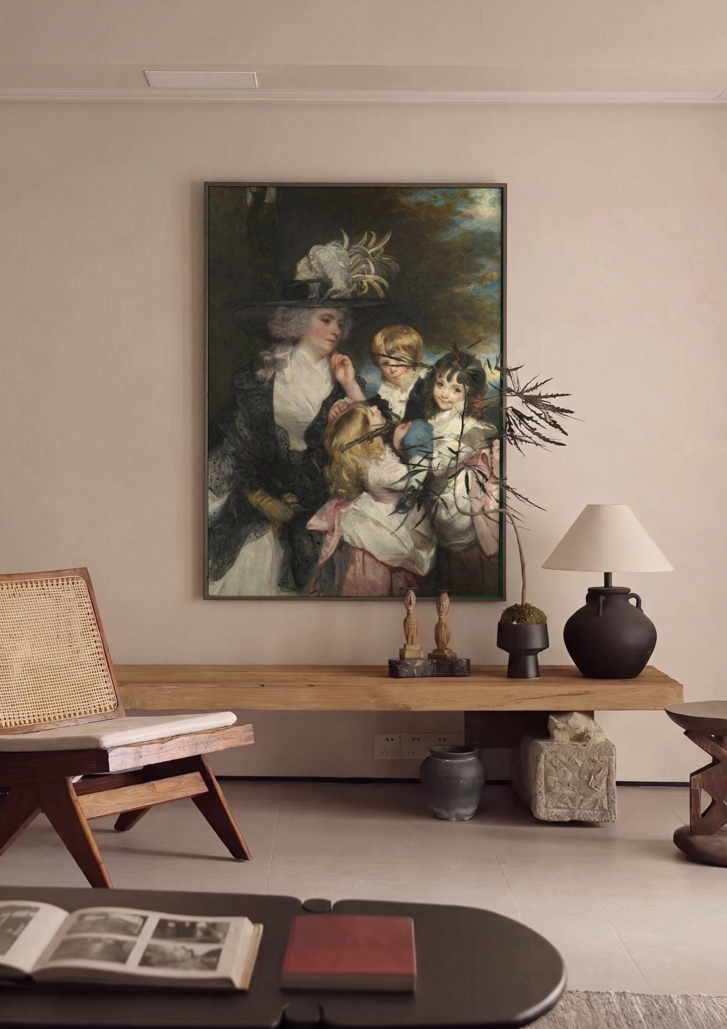 Quadro Decorativo A Família Gower - Sir Joshua Reynolds em ambiente decorado