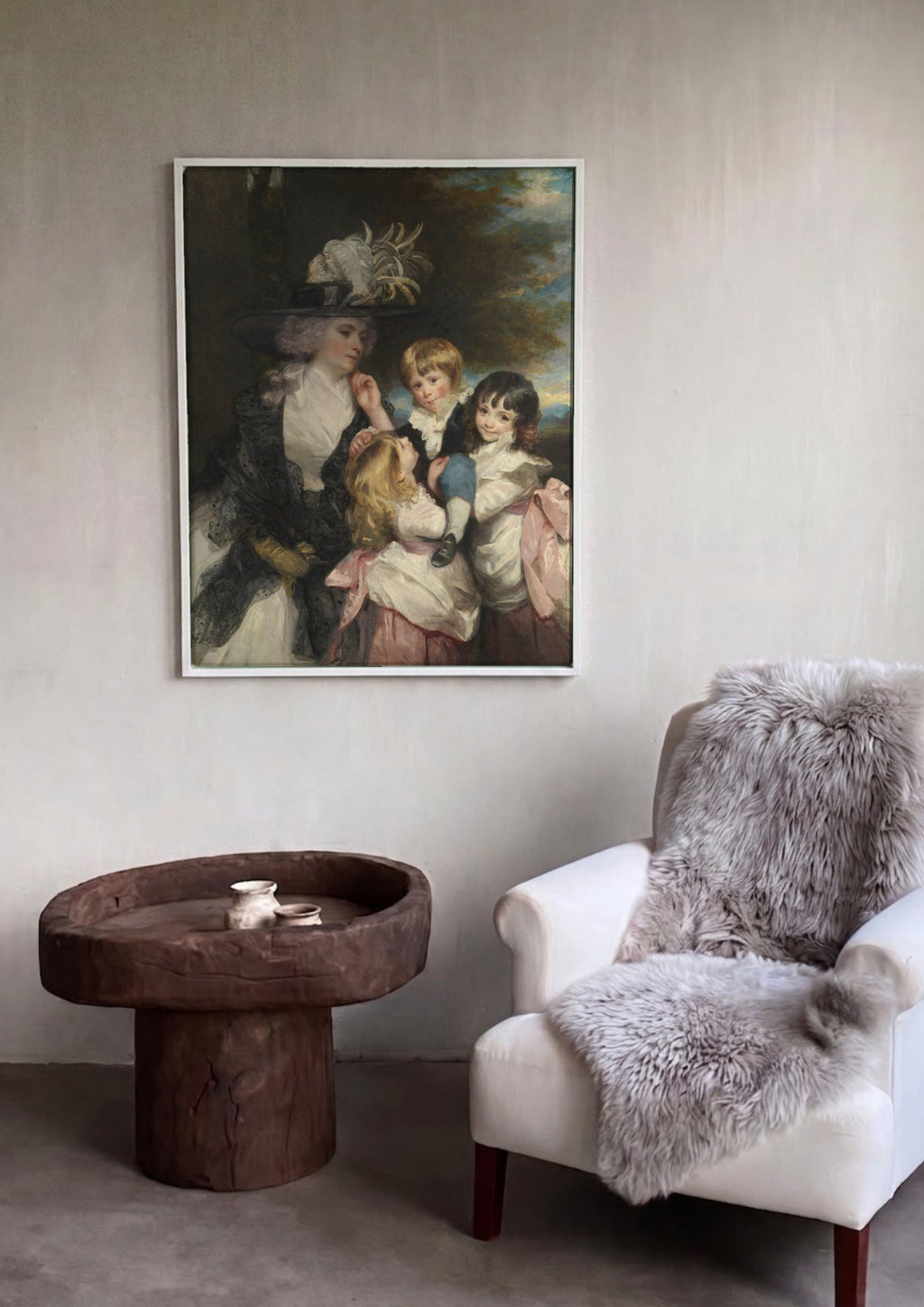 Quadro Decorativo A Família Gower - Sir Joshua Reynolds em ambiente decorado