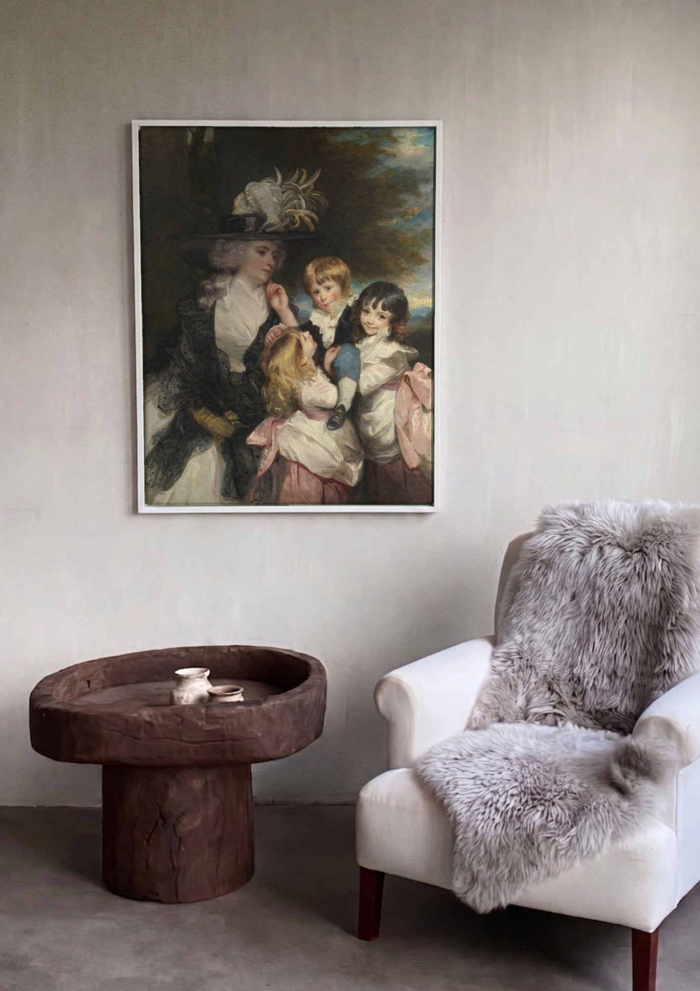 Quadro Decorativo A Família Gower - Sir Joshua Reynolds em ambiente decorado