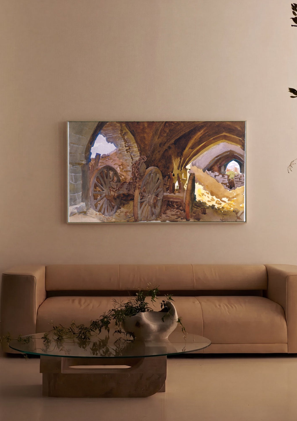 Quadro Decorativo Carruagem em Ruínas - John Singer Sargent em ambiente decorado