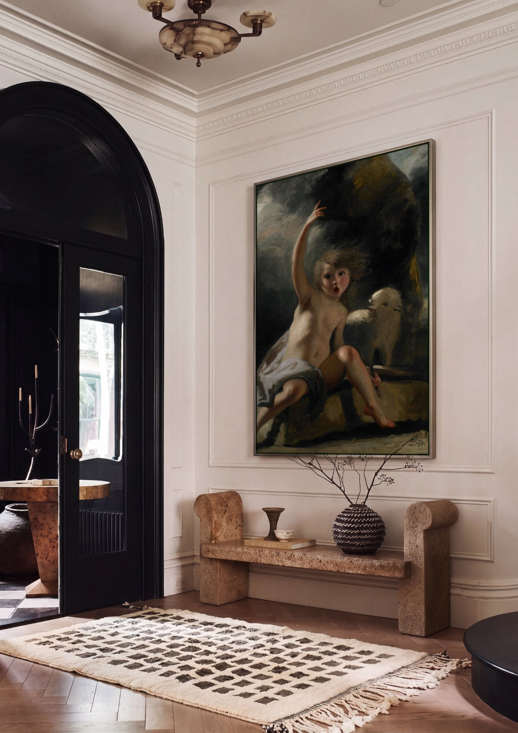 Quadro Decorativo O Menino Pastor - Sir Joshua Reynolds em ambiente decorado