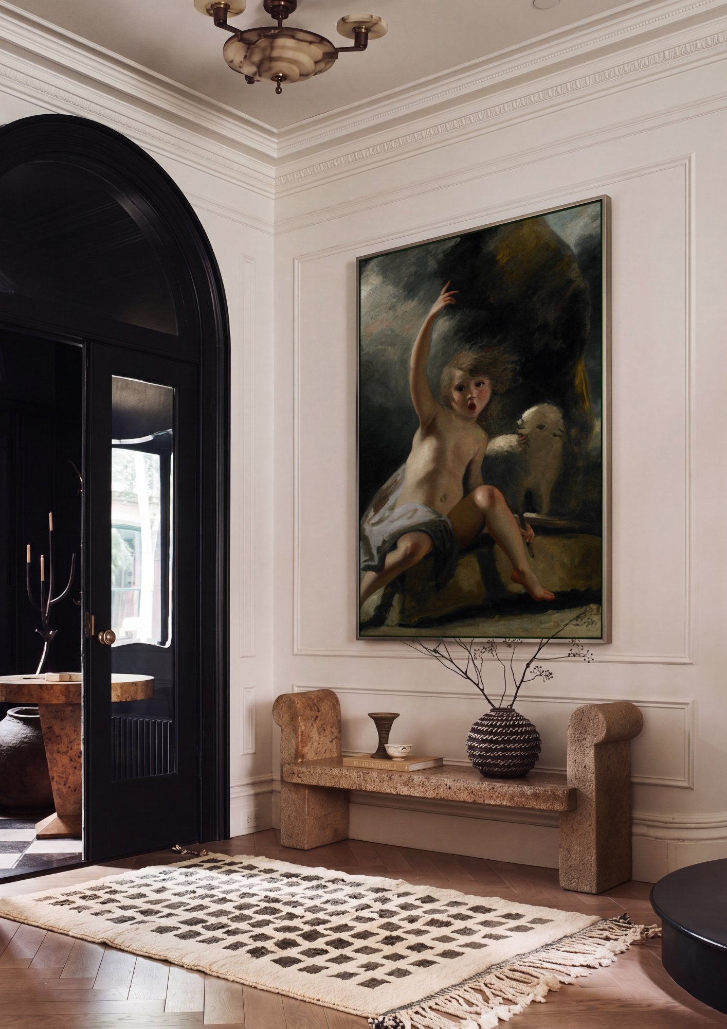 Quadro Decorativo O Menino Pastor - Sir Joshua Reynolds em ambiente decorado