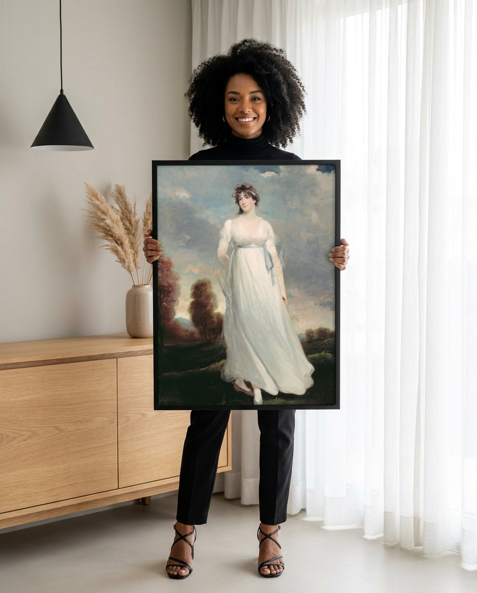 Quadro Decorativo Senhora em Paisagem - John Hoppner com modelo em ambiente