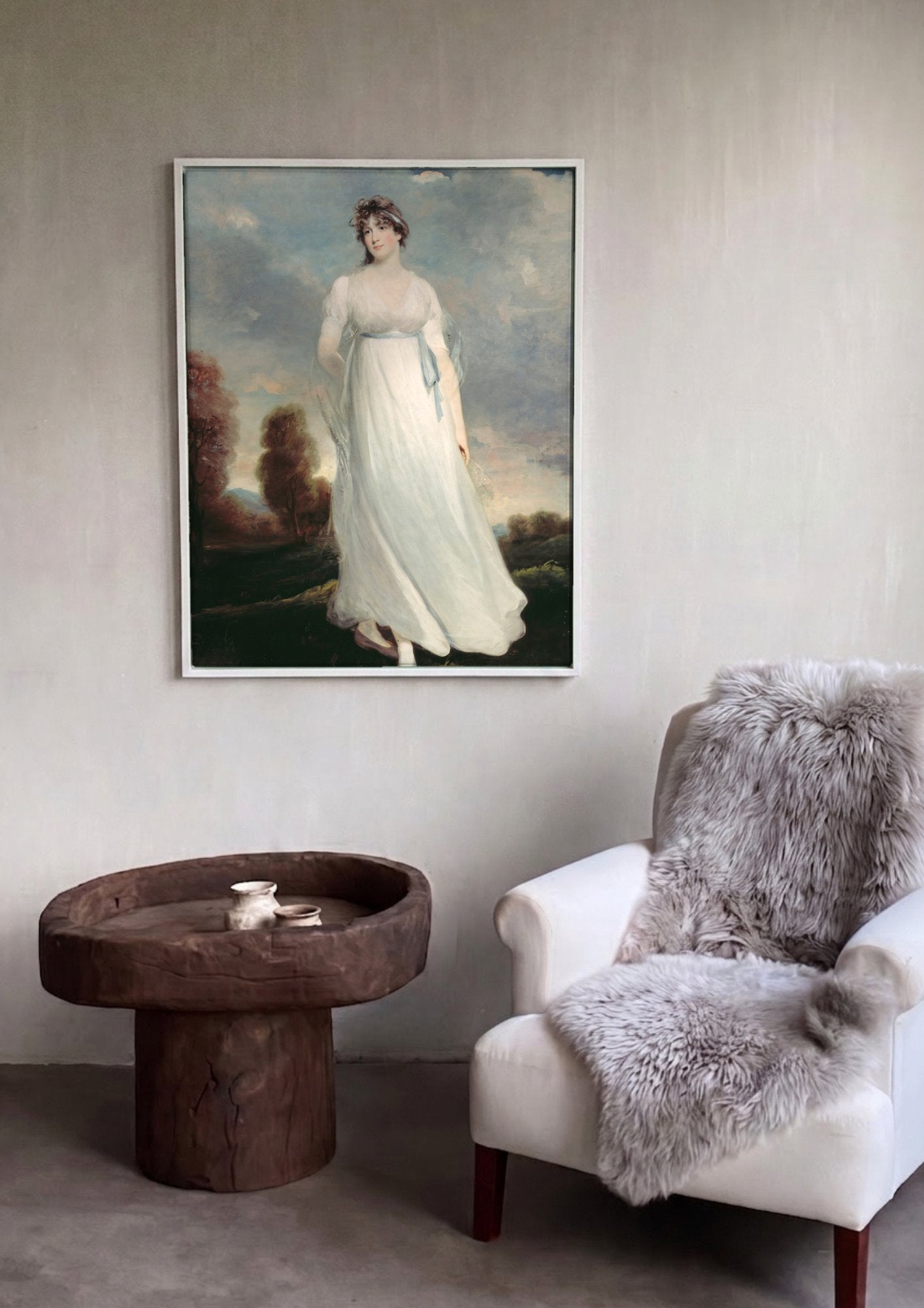 Quadro Decorativo Senhora em Paisagem - John Hoppner em ambiente decorado