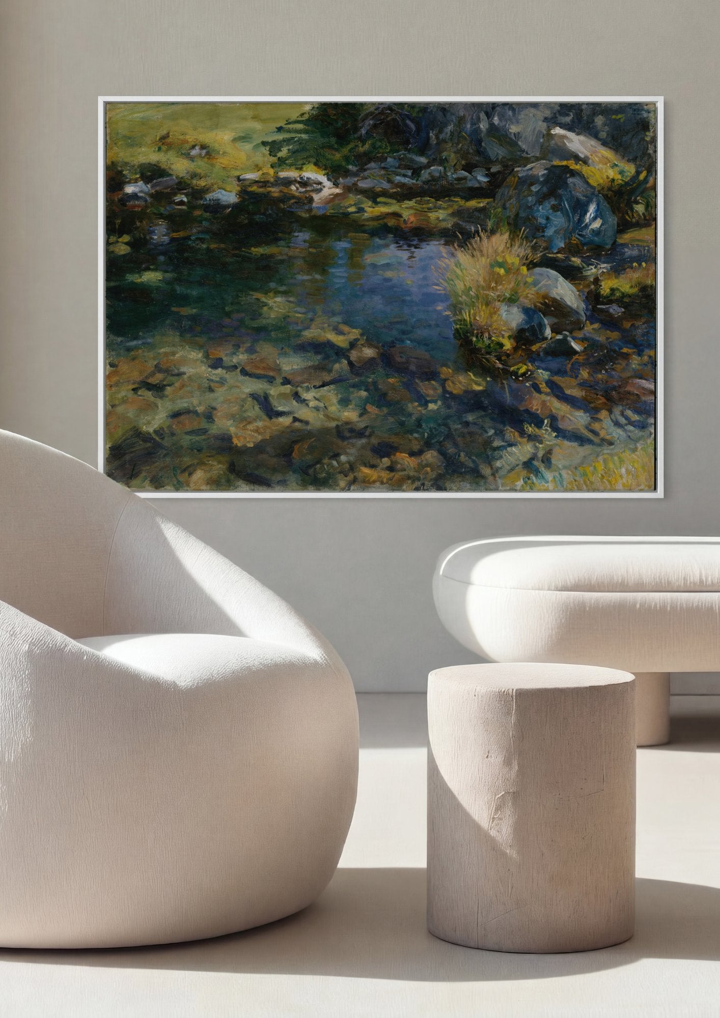 Quadro Decorativo Córrego na Montanha - John Singer Sargent em ambiente decorado