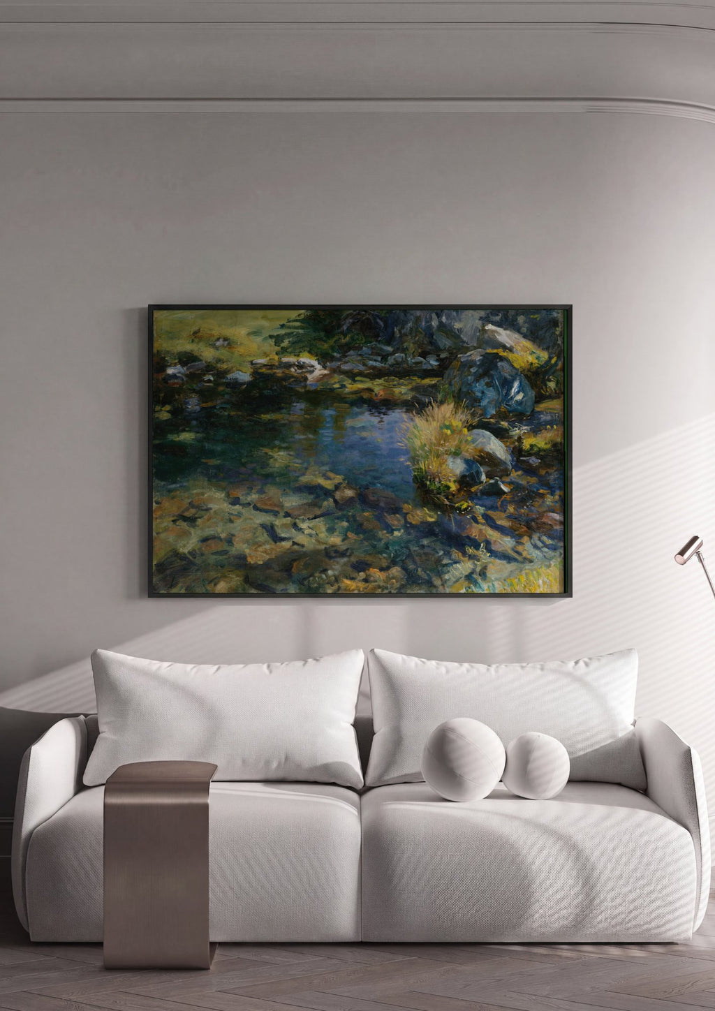 Quadro Decorativo Córrego na Montanha - John Singer Sargent em ambiente decorado