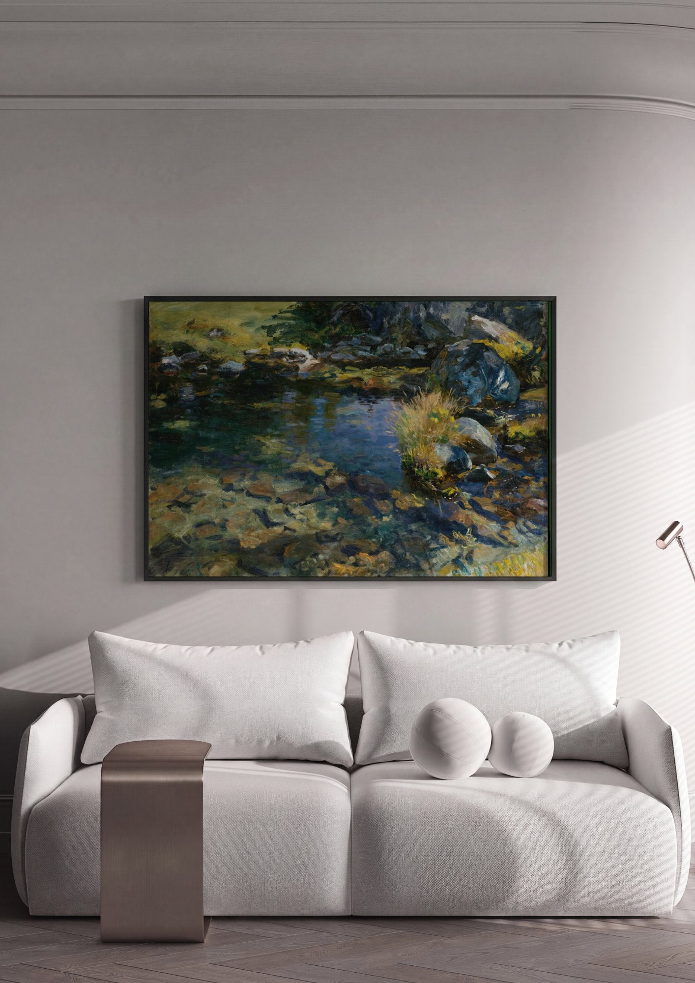 Quadro Decorativo Córrego na Montanha - John Singer Sargent em ambiente decorado