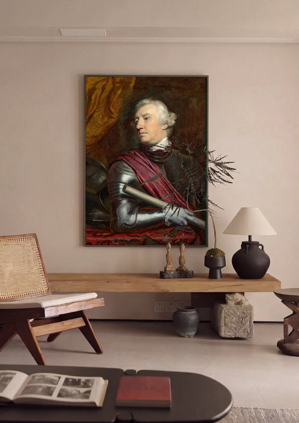 Quadro Decorativo Retrato do General John Burgoyne - Joshua Reynolds em ambiente decorado