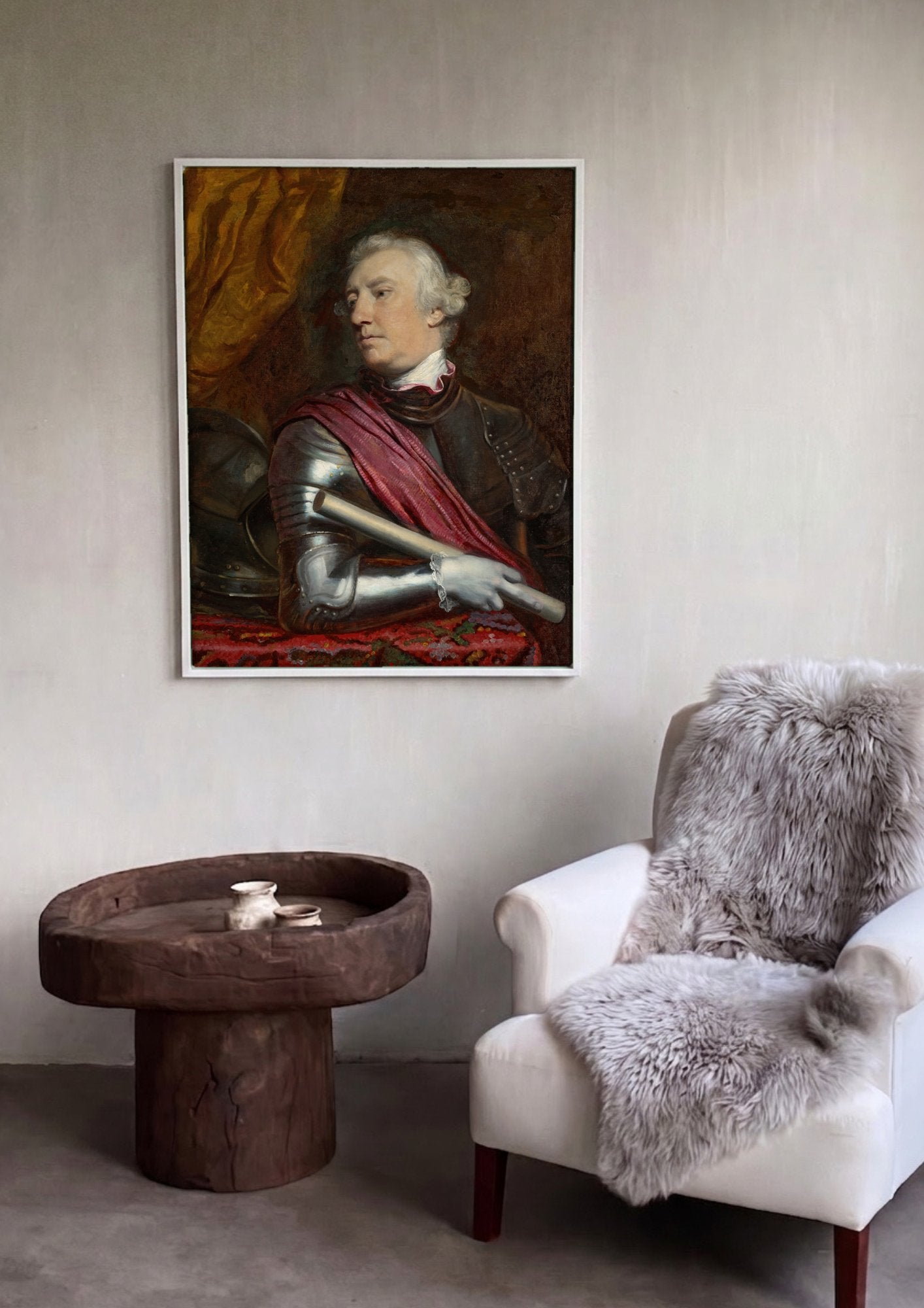 Quadro Decorativo Retrato do General John Burgoyne - Joshua Reynolds em ambiente decorado