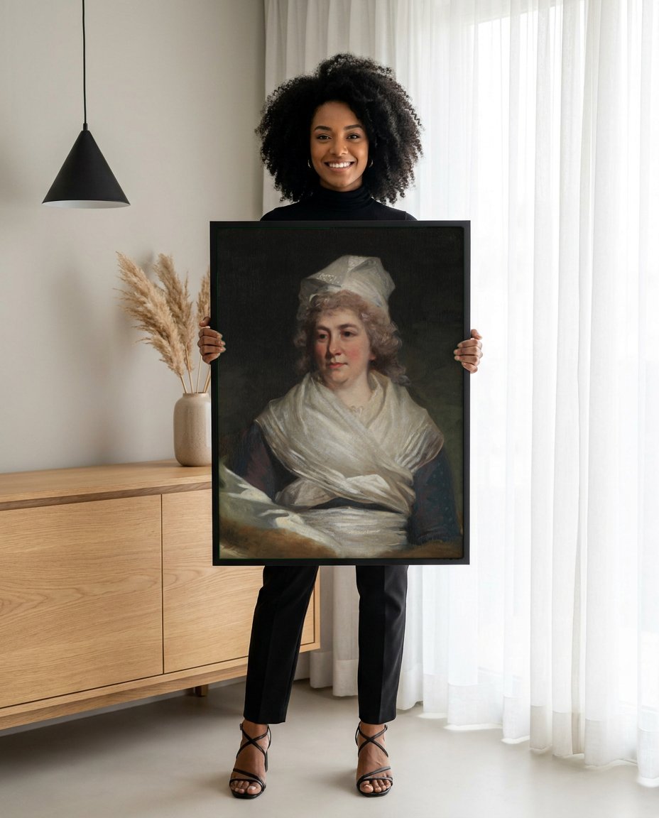 Quadro Decorativo Retrato de Senhora - John Hoppner com modelo em ambiente