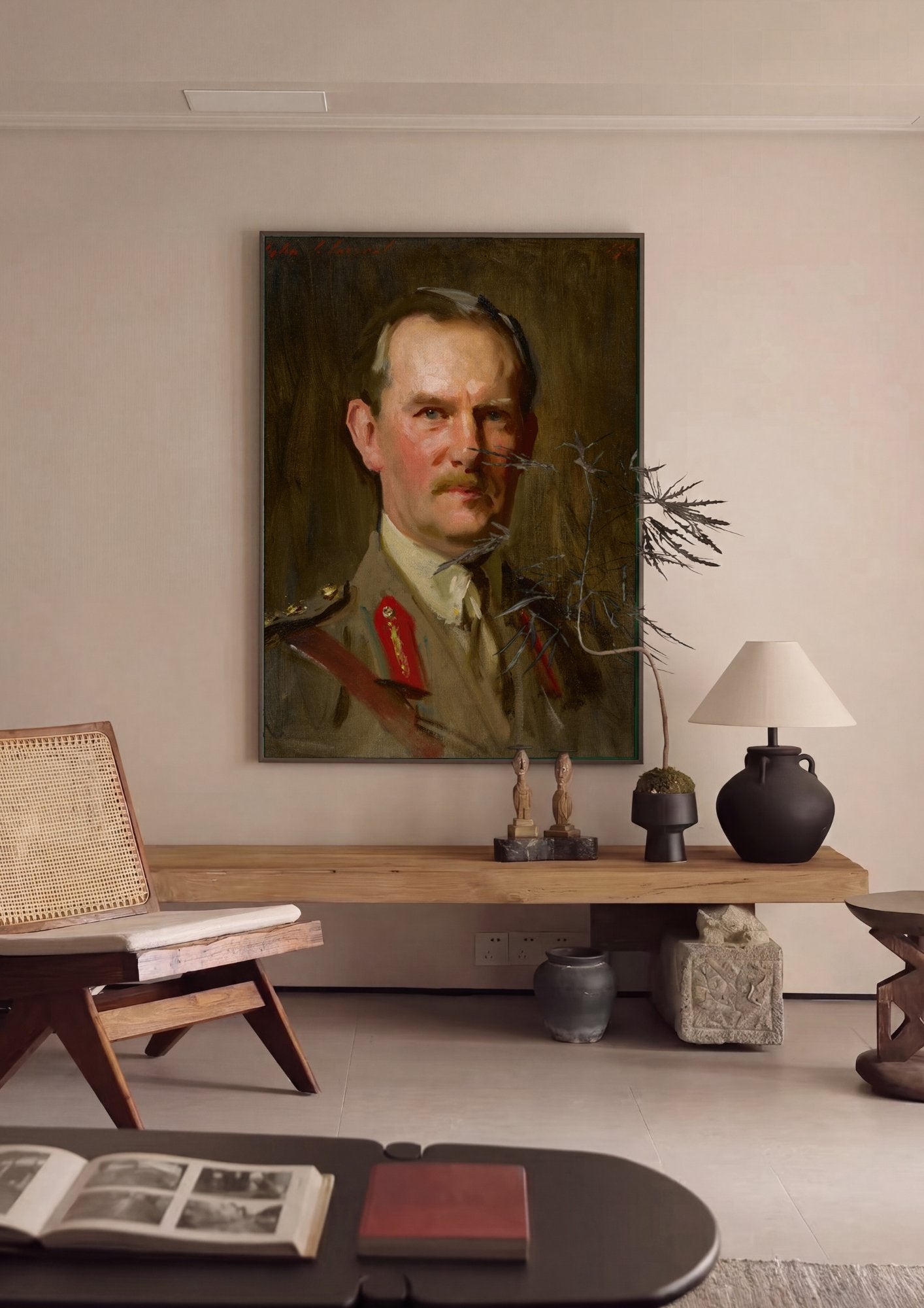 Quadro Decorativo Retrato de Oficial - John Singer Sargent em ambiente decorado