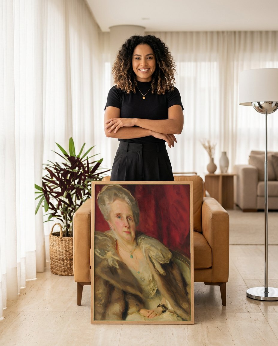 Quadro Decorativo Retrato de Senhora - John Singer Sargent com modelo em ambiente