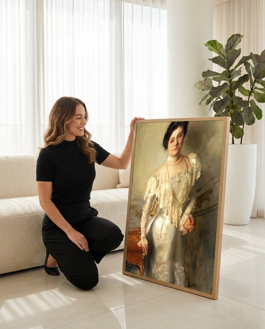 Quadro Decorativo Retrato de Senhora - John Singer Sargent com modelo em ambiente