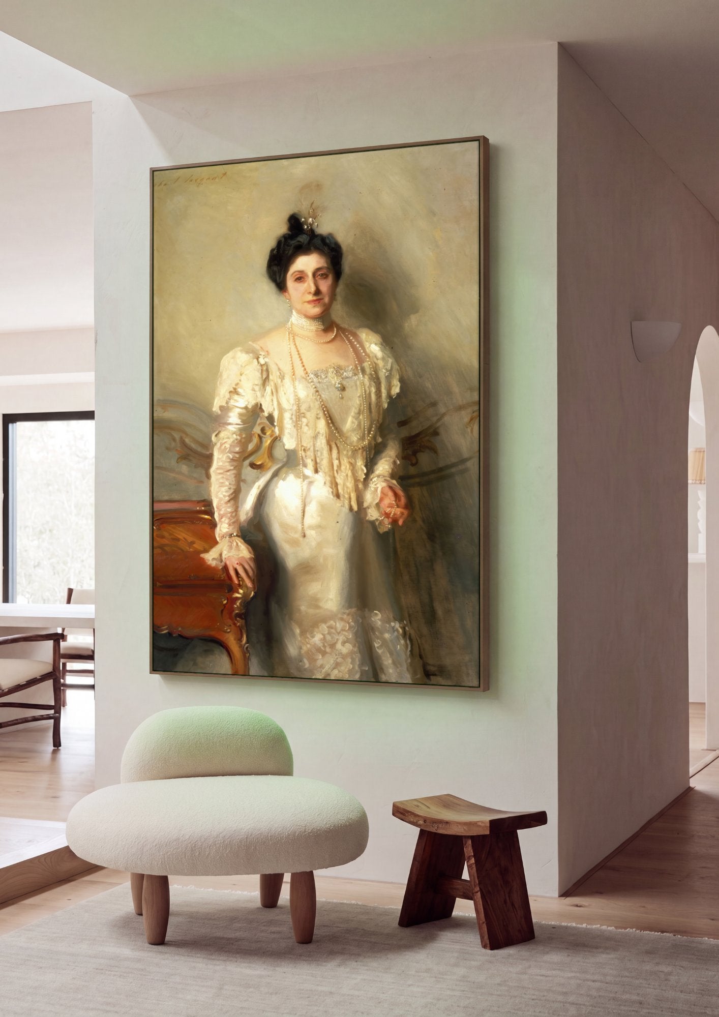 Quadro Decorativo Retrato de Senhora - John Singer Sargent em ambiente decorado