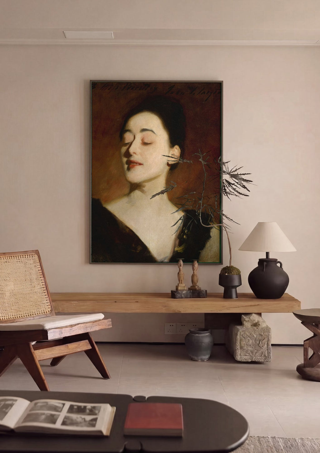 Quadro Decorativo Miss Eliza Peabody - John Singer Sargent em ambiente decorado