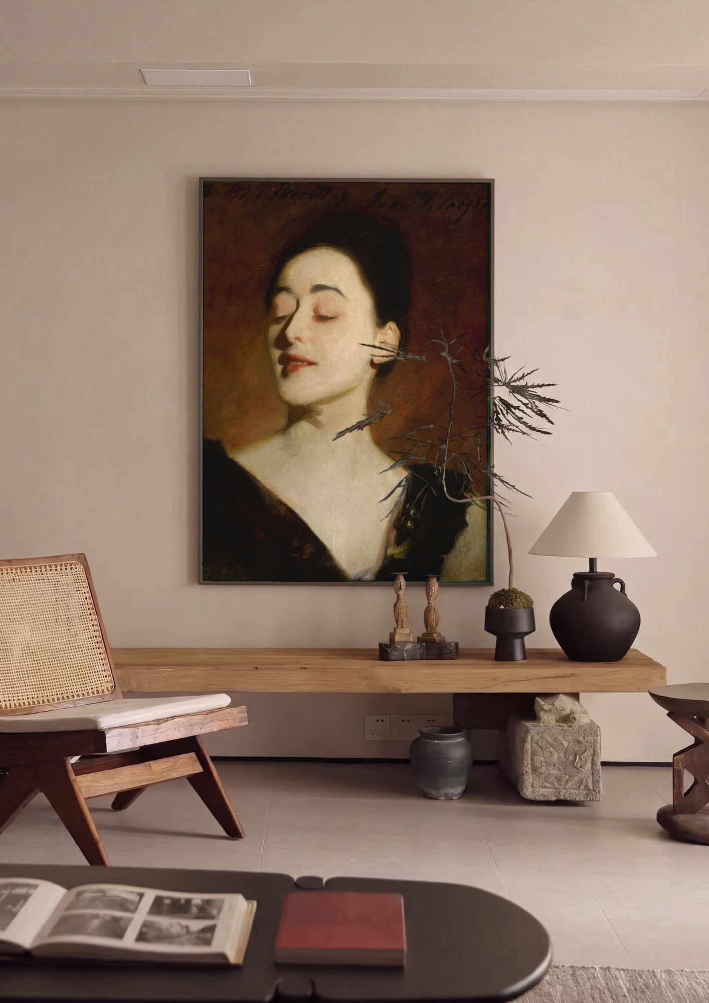 Quadro Decorativo Miss Eliza Peabody - John Singer Sargent em ambiente decorado