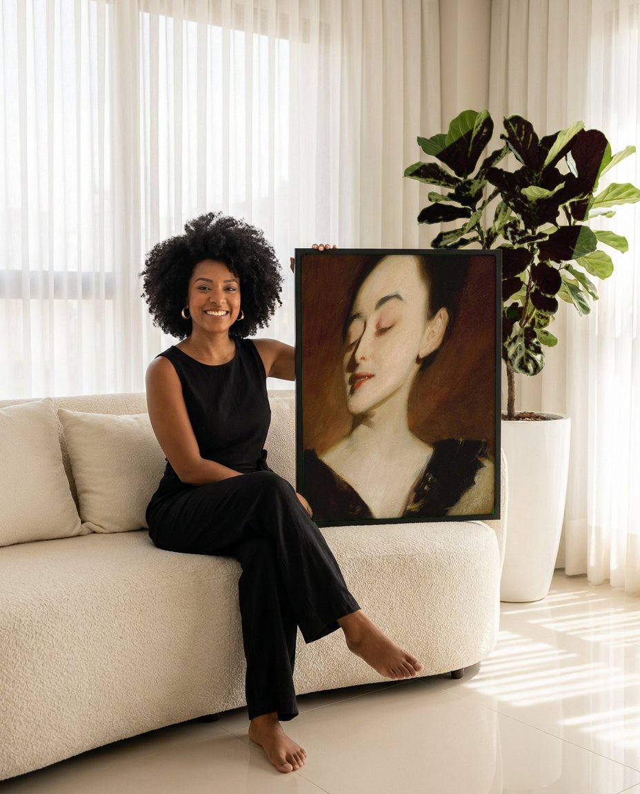 Quadro Decorativo Miss Eliza Peabody - John Singer Sargent com modelo em ambiente