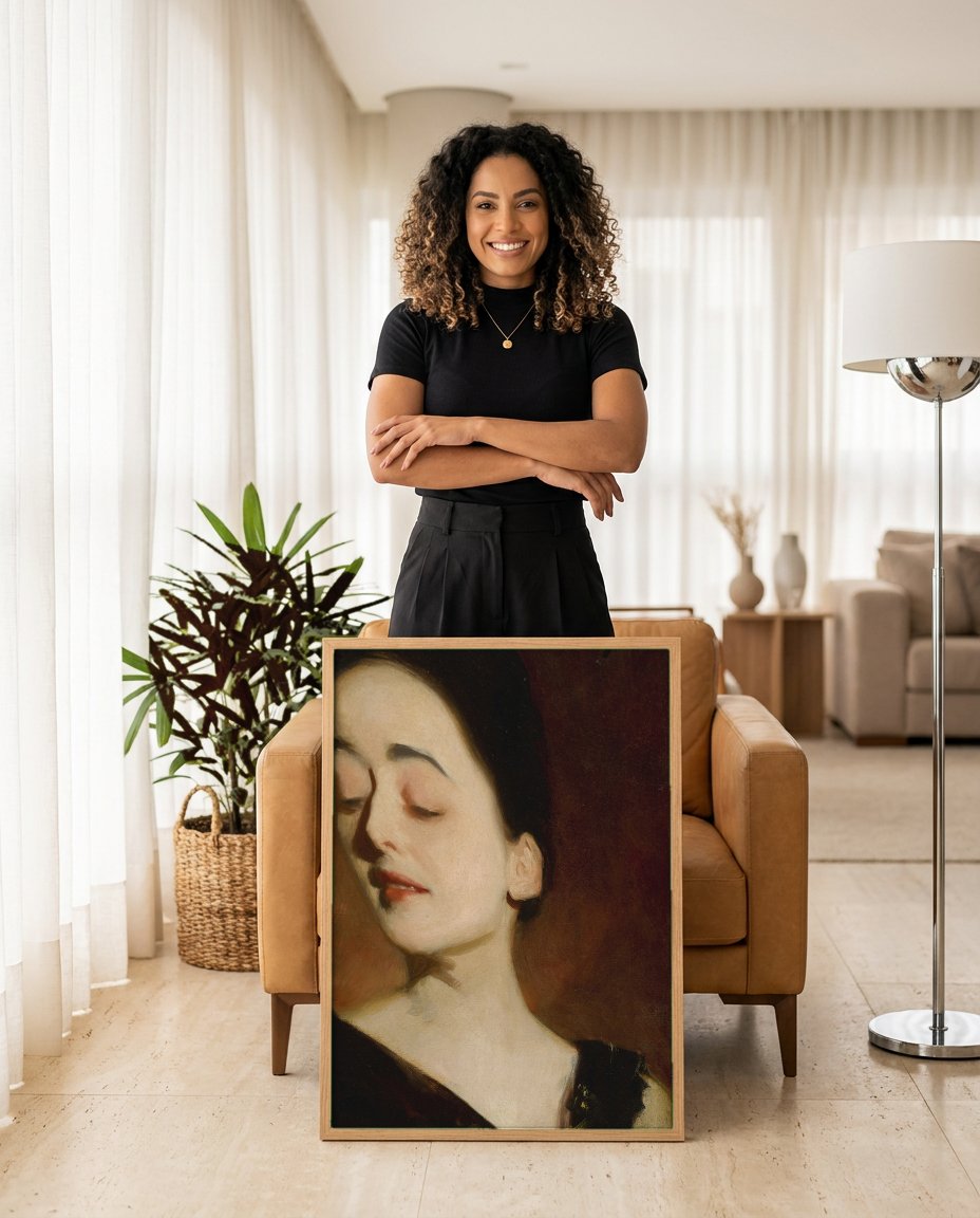 Quadro Decorativo Miss Eliza Peabody - John Singer Sargent com modelo em ambiente