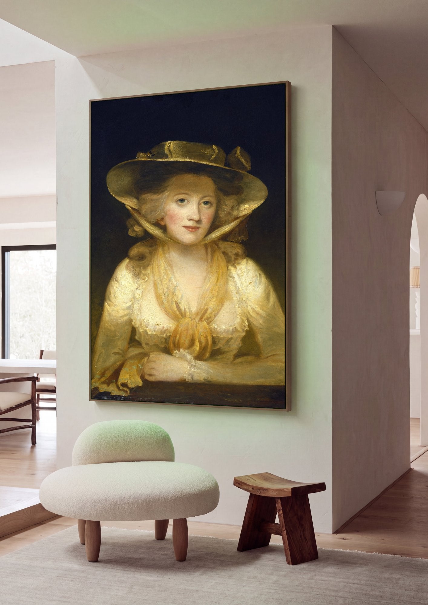 Quadro Decorativo Retrato de Senhora - John Hoppner em ambiente decorado