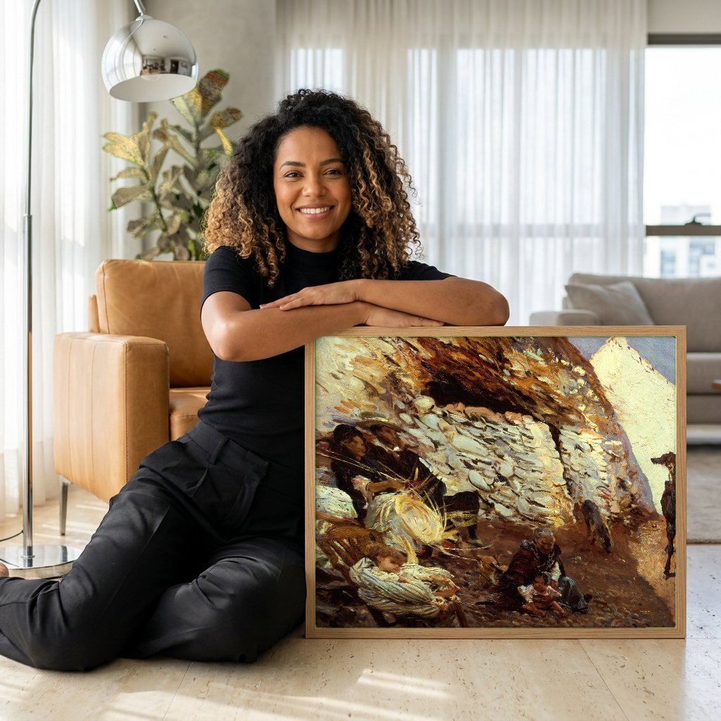 Quadro Decorativo Ciganos de Granada - John Singer Sargent com modelo em ambiente