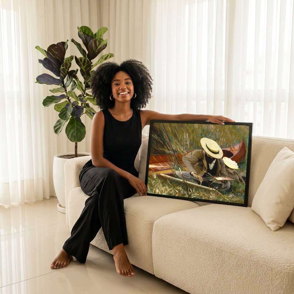 Quadro Decorativo Dois Barcos (No Rio) - John Singer Sargent com modelo em ambiente