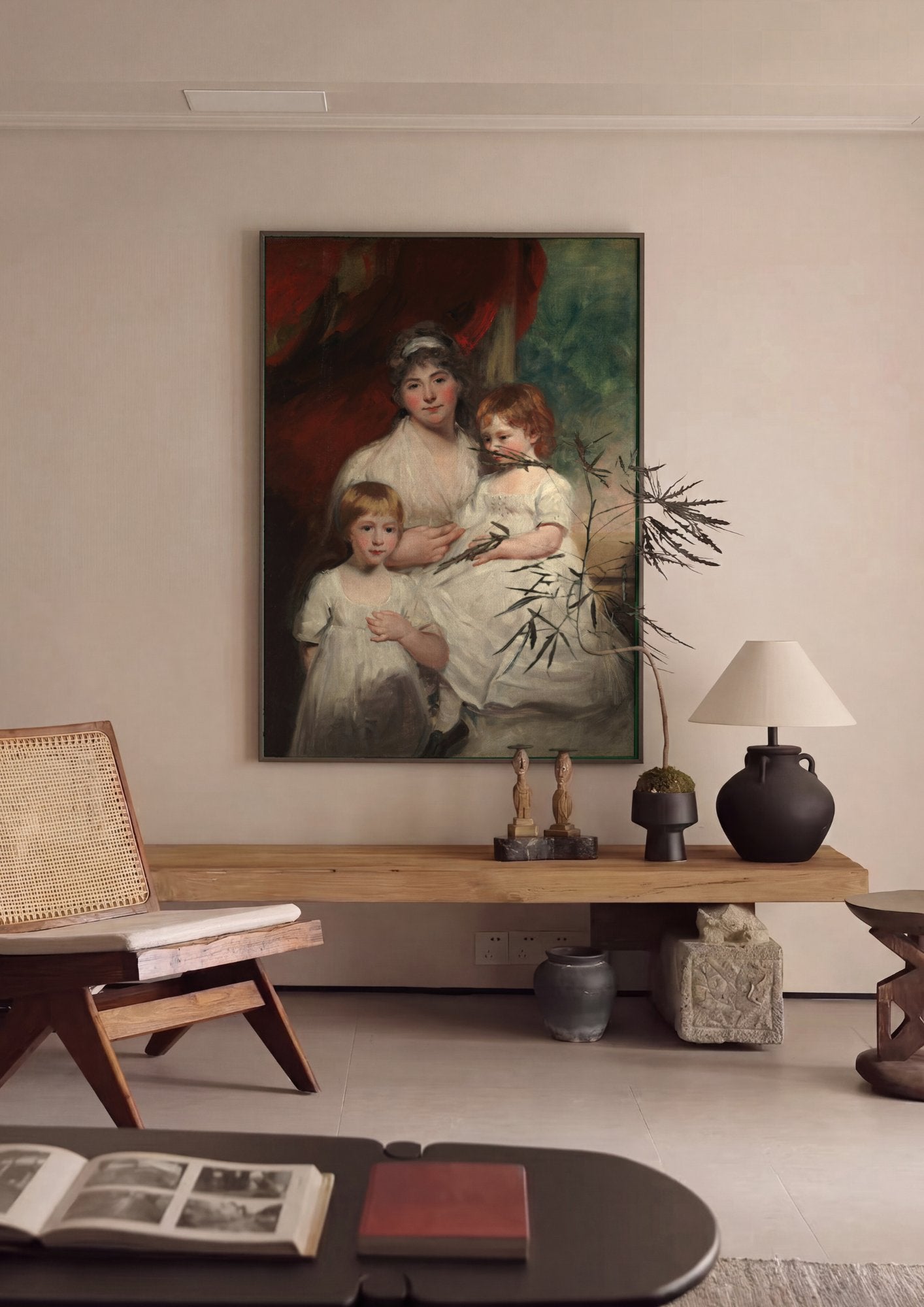 Quadro Decorativo Retrato de Família - John Hoppner em ambiente decorado