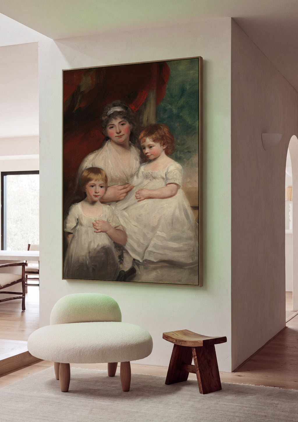 Quadro Decorativo Retrato de Família - John Hoppner em ambiente decorado