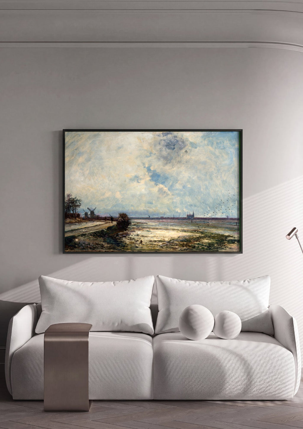 Quadro Decorativo Paisagem Holandesa - Johan Jongkind em ambiente decorado