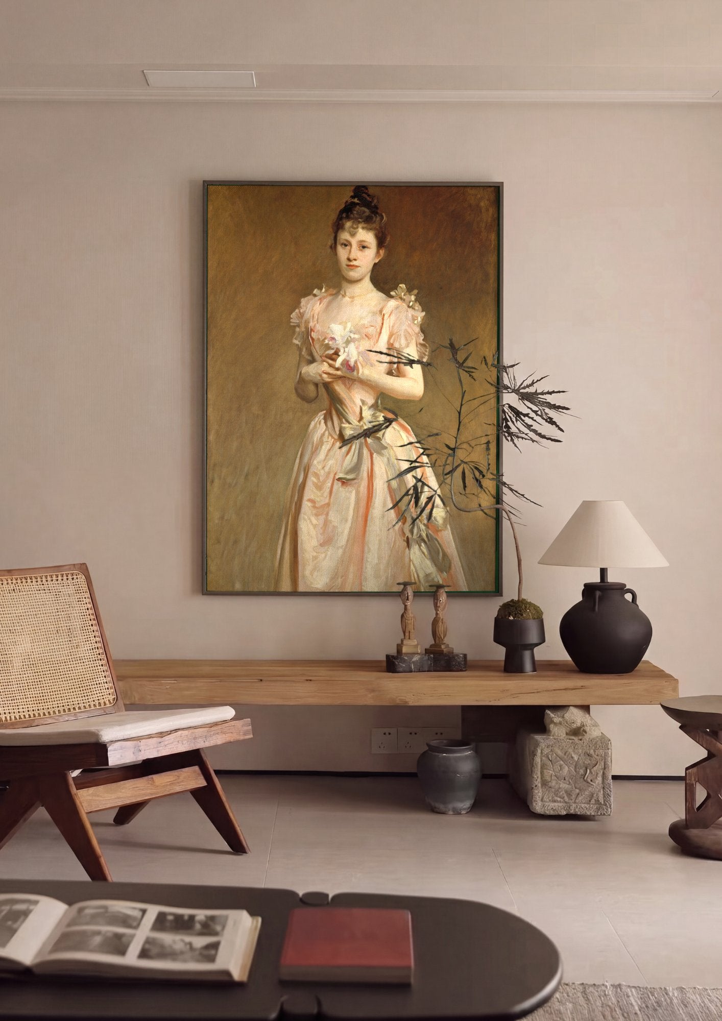 Quadro Decorativo Retrato de Senhora - John Singer Sargent em ambiente decorado