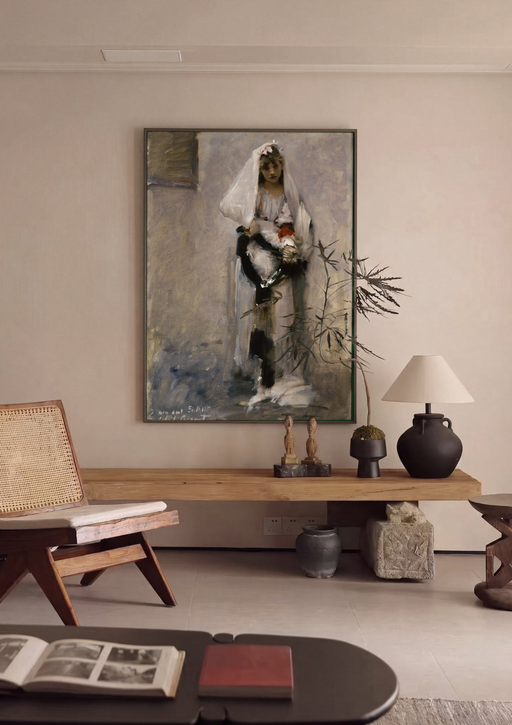 Quadro Decorativo 'A New Orleans Girl' - John Singer Sargent em ambiente decorado